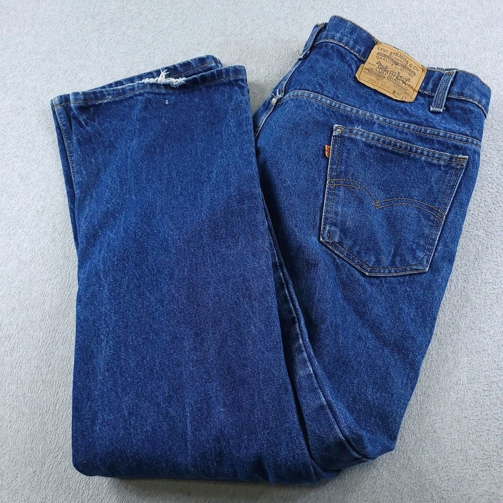 Vintage Levis 517 Jeans Mens 42x32 Orange Tab Bootcut USA Made 80s Denim 20517